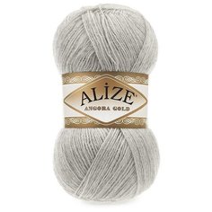 Пряжа Alize Angora Gold (Ангора Голд) - 3 мотка Цвет: 652 пепельный 20% шерсть, 80% акрил 100г 550м