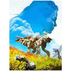 Картина по номерам на холсте игра Horizon Zero Dawn (Элой) - 8914 В 30x40