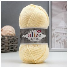 Пряжа "Extra" 100% акрил 220м/100гр (01 молочный)./В упаковке шт: 1 Alize