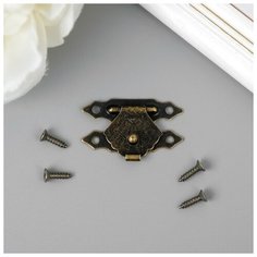 Замок металл для шкатулки бронза + гвозд. набор 10 шт 2х3 см./В упаковке шт: 1 Арт Узор