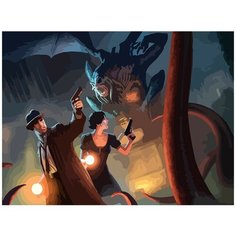 Картина по номерам на холсте настольная игра Древний ужас (Ужас Аркхэма, Лавкрафт) - 7004 Г 30x40