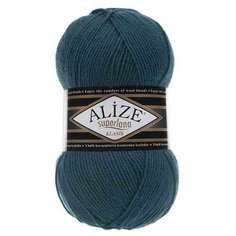 Пряжа Alize Superlana klasik (Суперлана Классик) - 2 мотка 212 петроль 25% шерсть, 75% акрил 280м/100г