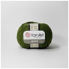 Пряжа YarnArt Jeans (Джинс) - 2 мотка Цвет: 82 темно-оливковый 55% хлопок, 56% полиакрил 50г 160м