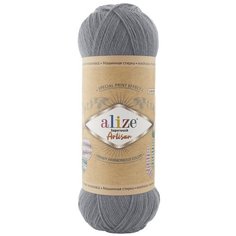 Пряжа Alize Superwash Artisan (Ализе Супервош Артизан) - 1 моток, Серый (836), 75% шерсть супервош, 25% полиамид, 420м/100г