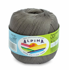 Пряжа ALPINA "LILY" 100% мерсеризованный хлопок 10 шт. х50г 175м №232 серый