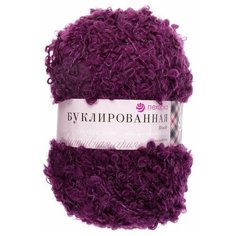 Пряжа Пехорка Буклированная 191 ежевика 30% мохер, 20% шерсть, 50% акрил 200г 220м 1шт