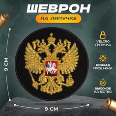 Нашивка "орел В круге" (шеврон, патч, декор, аппликация, заплатка) на липучке Velcro на одежду Сибирская вышивальная фабрика