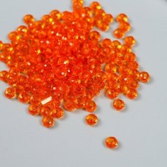 Бусины для творчества пластик "Кристалл с гранями оранжевый" набор 20 гр 0,4х0,6х0,6 см Арт Узор