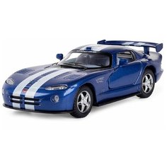 Металлическая машинка Kinsmart 1:36 Dodge Viper GTS-R в коробке, синяя, инерционный механизм, открываются двери