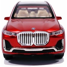 Машинка металлическая/ инерционная Автопанорама/ коллекционная модель BMW X7 красный/ 1:24/ свет/ звук/ открываются двери