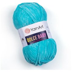 Пряжа для вязания YarnArt Dolce Baby (ЯрнАрт Дольче Беби) - 2 мотка 746 св. бирюза, фантазийная, велюровая для игрушек 100% микрополиэстер 85м/50г