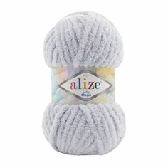 Пряжа ALIZE Softy mega, Alize, серый - 416, 100% микрополиэстер, 5 мотков, 100 г, 70 м.