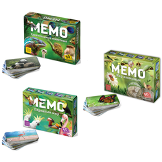 Настольные развивающие игры Мемо Удивительные животные + Пернатый мир + Мир насекомых