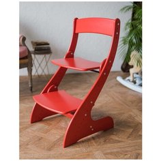 Растущий стул детский для школьника Друг Кузя, модель Павлин, красный