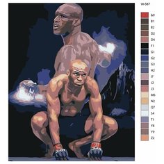 Картина по номерам W-587 "Американский боец без правил - Камару Усман" 60х80 Brushes Paints