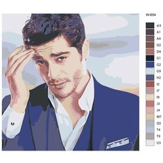 Картина по номерам W-654 "Турецкий актер Мурат Сарсилмаз" 70х70 Brushes Paints