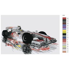 Картина по номерам V-36 "Болид - автомобиль с открытыми колёсами" 50х70 Brushes Paints