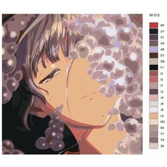 Картина по номерам W-312 "Аниме пузырь. Ута" 80х80 Brushes Paints