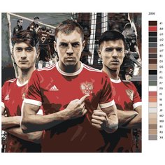 Картина по номерам Z856 "Сборная России по футболу " 80x80 Brushes Paints