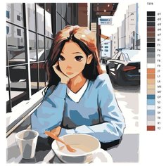 Картина по номерам Т378 "девушка на обеде " 60x80 Brushes Paints