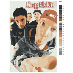 Картина по номерам X-723 "Рок группа Limp Bizkit" 50х70 Brushes Paints