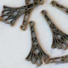 Кулон Подвеска металлическая 10 шт. для рукоделия / браслета / сережек, цвет античная бронза, 16.5x32.5x1.5 мм КафеБижу
