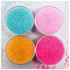 Микробисер стекло "Флёр" набор 4 цвета х10 гр Noname