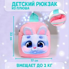 Рюкзак детский плюшевый «Заяц», 22 х 17 см, с карманом Milo Toys