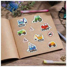 Наклейки бумажные "Машинки", 11 х 16 см Арт Узор