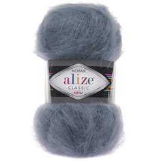 Пряжа Alize Mohair Classic цвет 087 серый 5 мотков*100г*200м