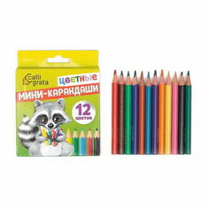 Карандаши 12 цветов мини в картонной коробке Calligrata