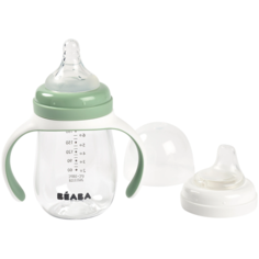 Поильник-трансформер Beaba 2 в 1, 210 мл sage green