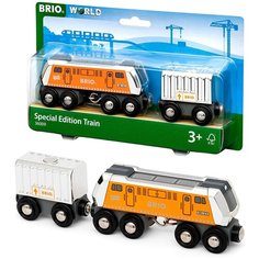 BRIO World 36009 Grosse Frachtlok mit Waggon (Special Edition 2022) BRIO World 36009 Большой грузовой локомотив с вагоном (специальный выпуск 2022 г.)