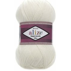 Пряжа Superwash Alize - 1 моток (420м, 100 гр), цвет 001