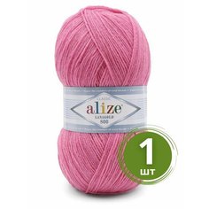 Пряжа Alize Lanagold 800 (Ланаголд 800) - 1 моток Цвет: 178 темно-розовый 49% шерсть, 51% акрил 100г 730м
