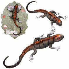 Фигурка игровая Junfa Ящерица темно-зеленая с коричневым шипами вдоль спины WA-26769