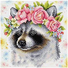 Набор алмазной мозаики Енот. Стразы, BrilliArt