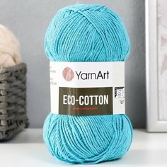 YarnArt Пряжа "Eco-Cotton" 80% хлопок 20% полиэстер 220м/100гр (765 гол. бирюза)
