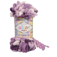 Пряжа Alize Puffy color, 100 г, 9.2 м, 5 шт., 5923