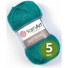Пряжа YarnArt Silky Royal (ЯрнАрт Силк Роял) 5 мотков цвет 439, Морская волна, 35% шелковая вискоза, 65% мериносовая шерсть, 50г, 140 м