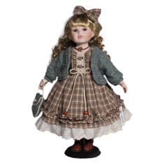 Кукла фарфоровая 16 на подставке Polly Dolls