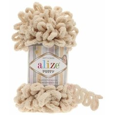 Пряжа Alize Puffy 100 г 9,2 м (100% микрополиэстер) 1 шт, цвет 310 Honey (мед)