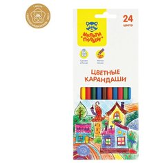 Карандаши цветные Мульти-Пульти "Невероятные приключения" 24 цвета, заточен, картон, европодвес