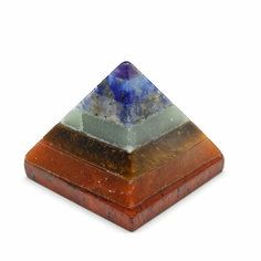 Пирамидка "7 чакр" из самоцветов 30*30*25мм. РадугаКамня