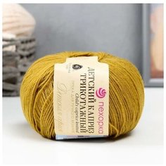 Пряжа Пехорка Детский каприз трикотажный, 50 % мериносовая шерсть, 50 г, 400 м, 1 шт., 33 золотая олива