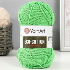 Пряжа YarnArt "Eco-Cotton" 80% хлопок, 20% полиэстер 220 м, 1 шт, 100 г, 802 ярко-зелень (9554821)