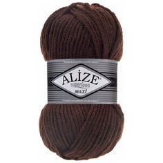 Пряжа "Superlana Maxi" 75% акрил, 25% шерсть 100м/100гр (26 коричневый) Alize