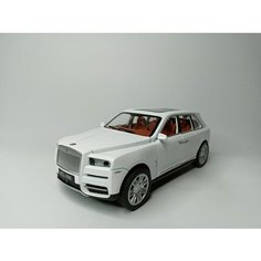 Коллекционная машинка игрушка металлическая Rolls Royce Сullinan для мальчиков масштабная модель 1:24 белая Alexplay