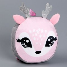 Мягкие рюкзаки Milo toys Рюкзак детский плюшевый, круглый «Оленёнок», 18 × 18 см