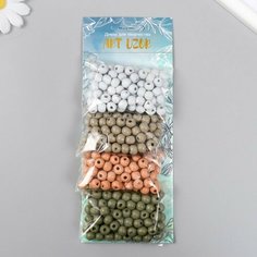 Набор бусины для творчества дерево "Природа" d-0,8 см, 4 цвета х 15 гр Арт Узор